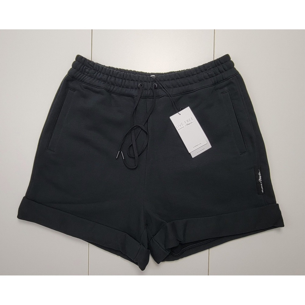 3.1 Phillip Lim Terry Cotton Blac Shorts Drawstring Waist Side Pockets Sz S New